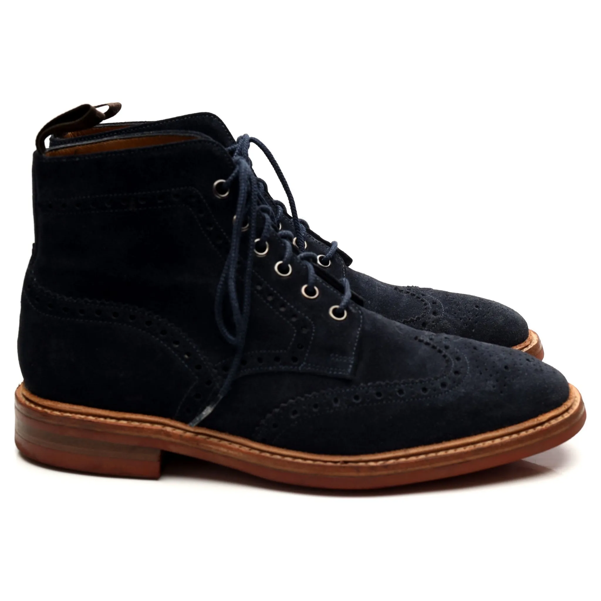 1880 'Winchester' Navy Blue Suede Boots UK 7 F