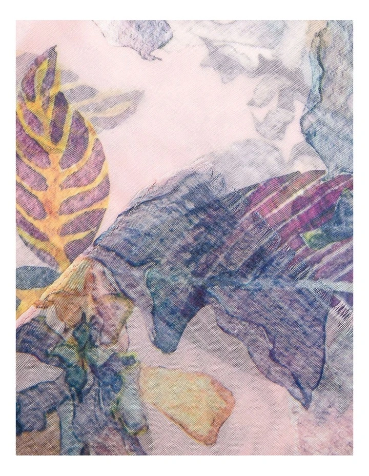 Abstract Leaf Pink Scarf