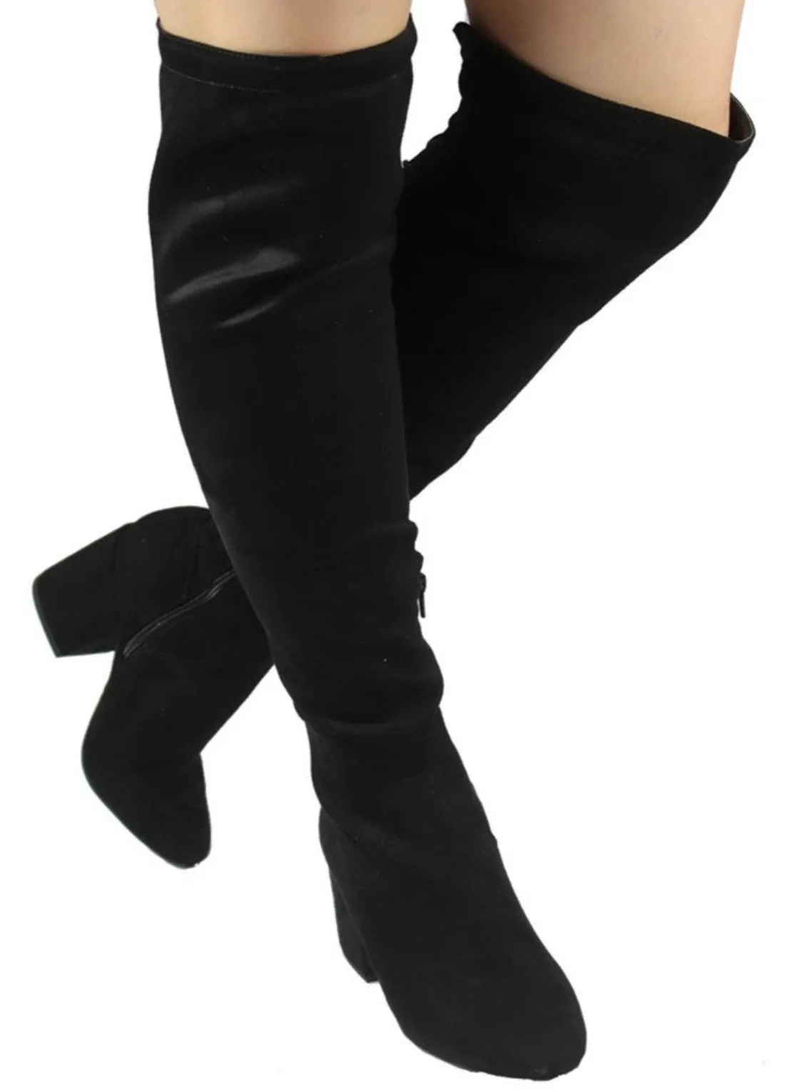 ADA-31 CHUNKY HEEL LACE UP OVER THE KNEE BOOTS