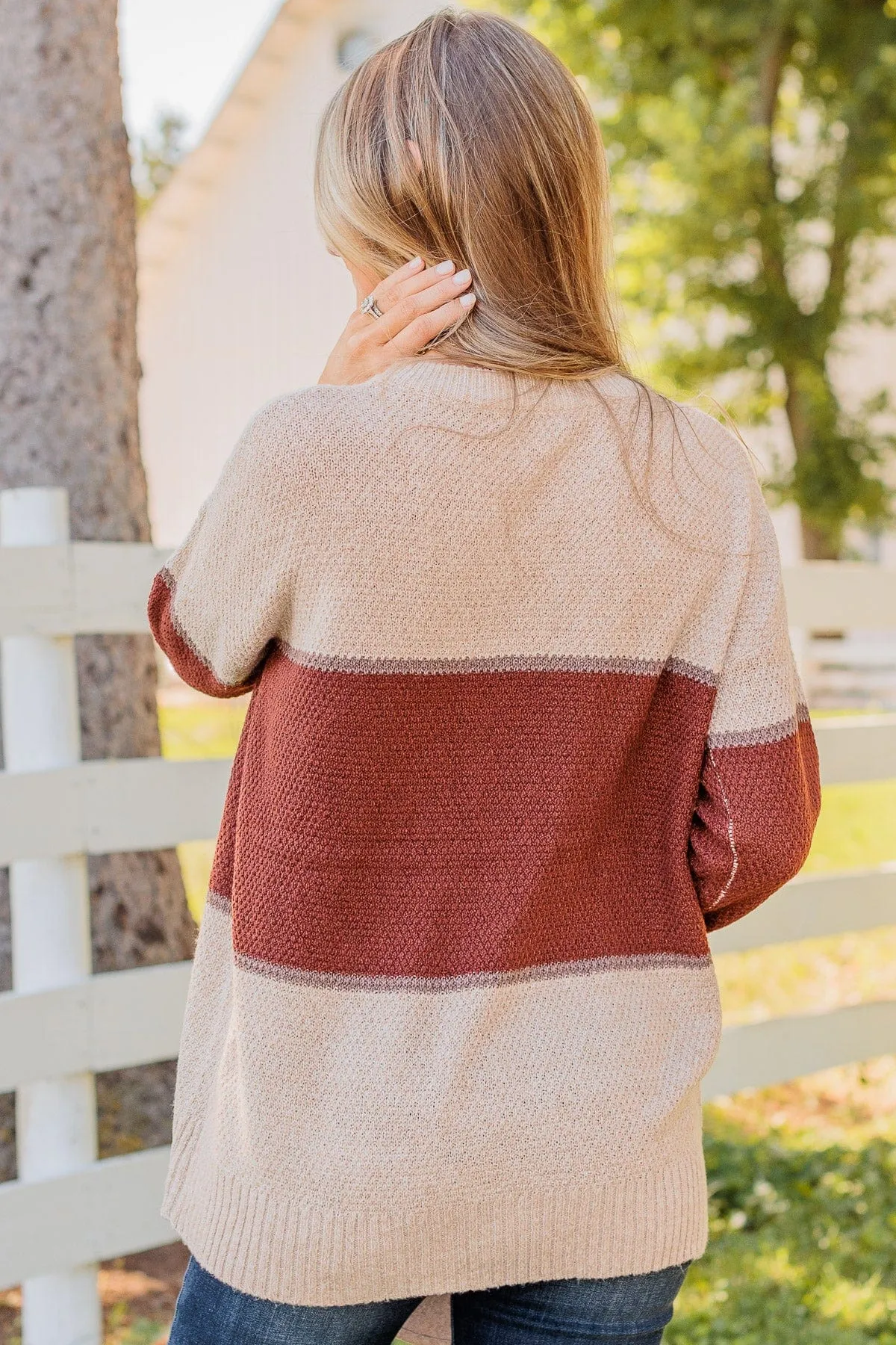 Always There For You Knit Sweater- Copper & Oatmeal