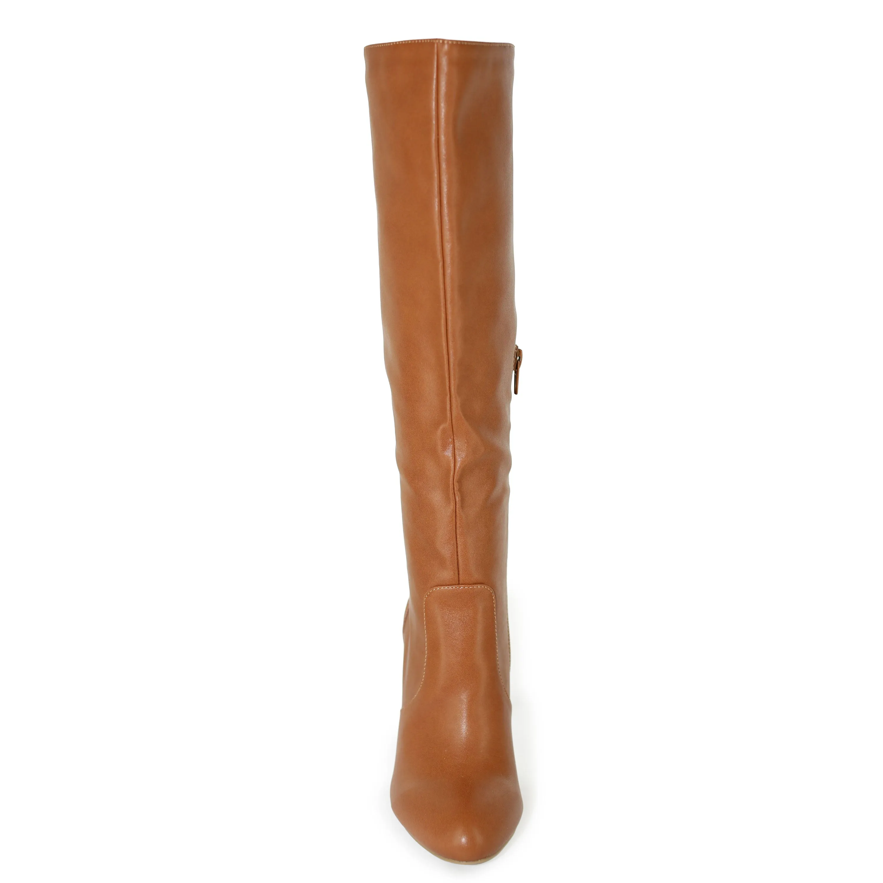 AMAYA-114 Almond Toe Knee-Length Block Heel Boots