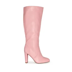 AMAYA-114 Almond Toe Knee-Length Block Heel Boots