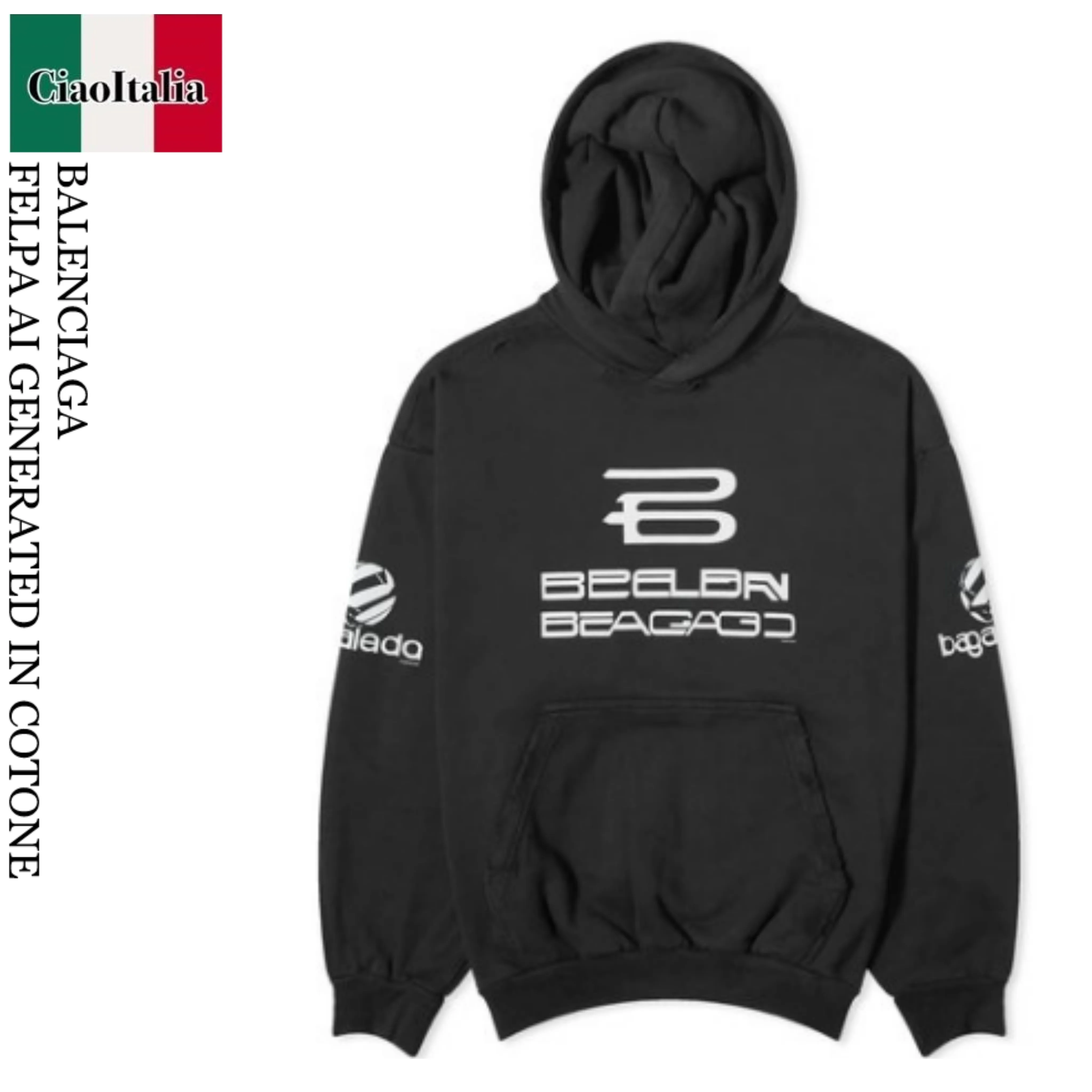 BALENCIAGA  |Ai Generated Hoodie Medium Fit in Black/white