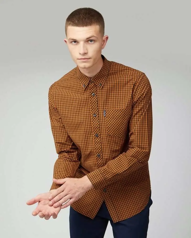 Ben Sherman Signature Gingham Shirt Gold Metal