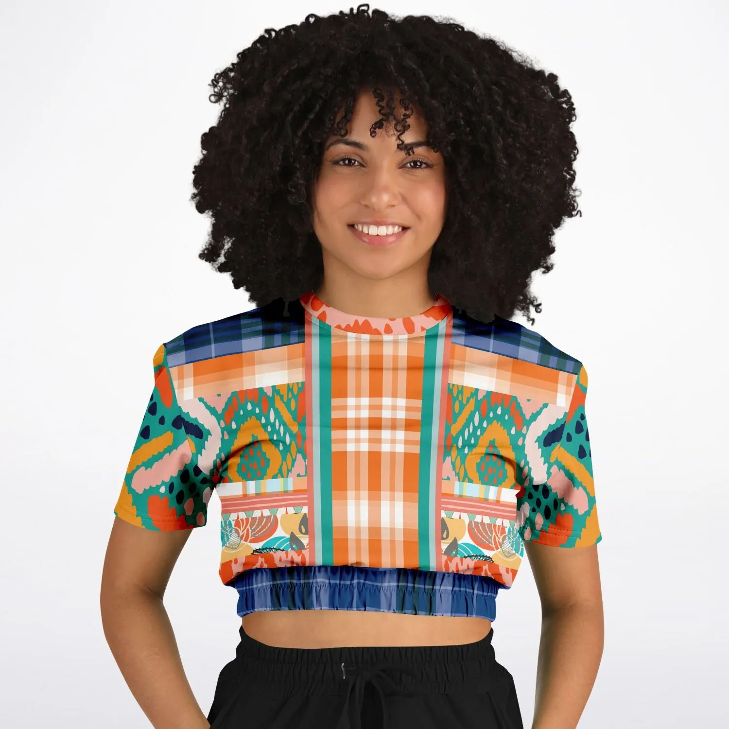 Billie Jean Short Sleeve Cropped Eco-Poly Sweater