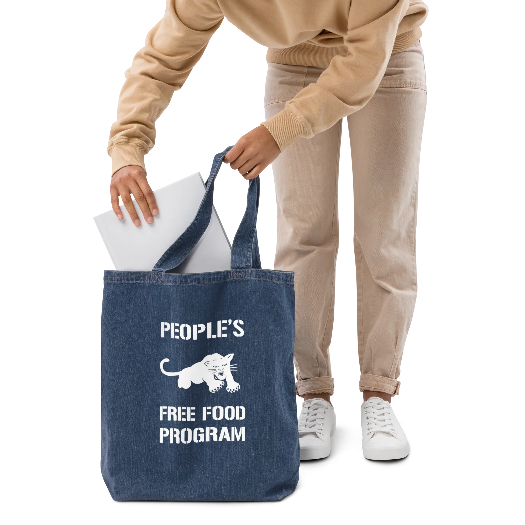 Black Panther Free Food Program Organic Denim Tote Bag