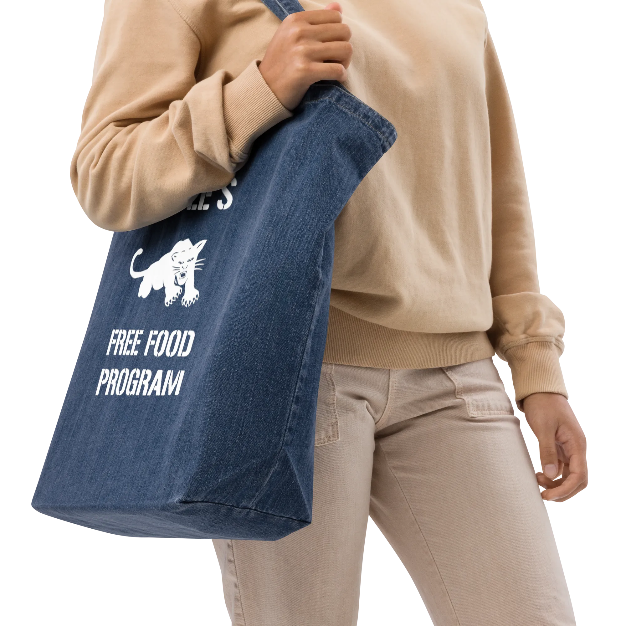 Black Panther Free Food Program Organic Denim Tote Bag