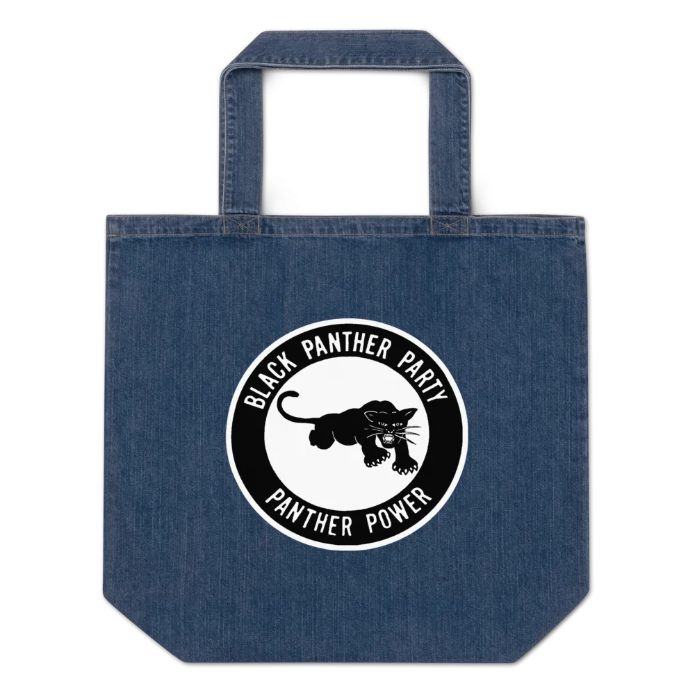 Black Panther Party Fuck Racism Organic Denim Tote Bag