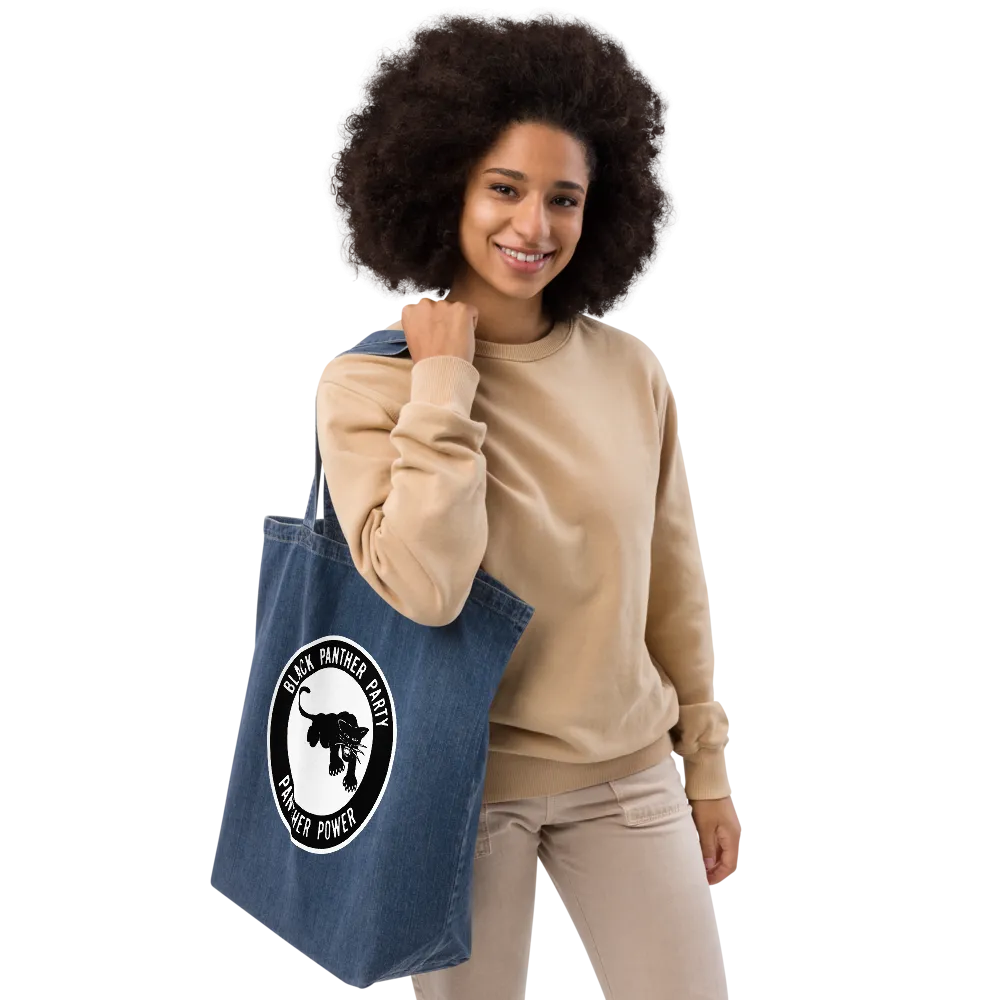 Black Panther Party Fuck Racism Organic Denim Tote Bag