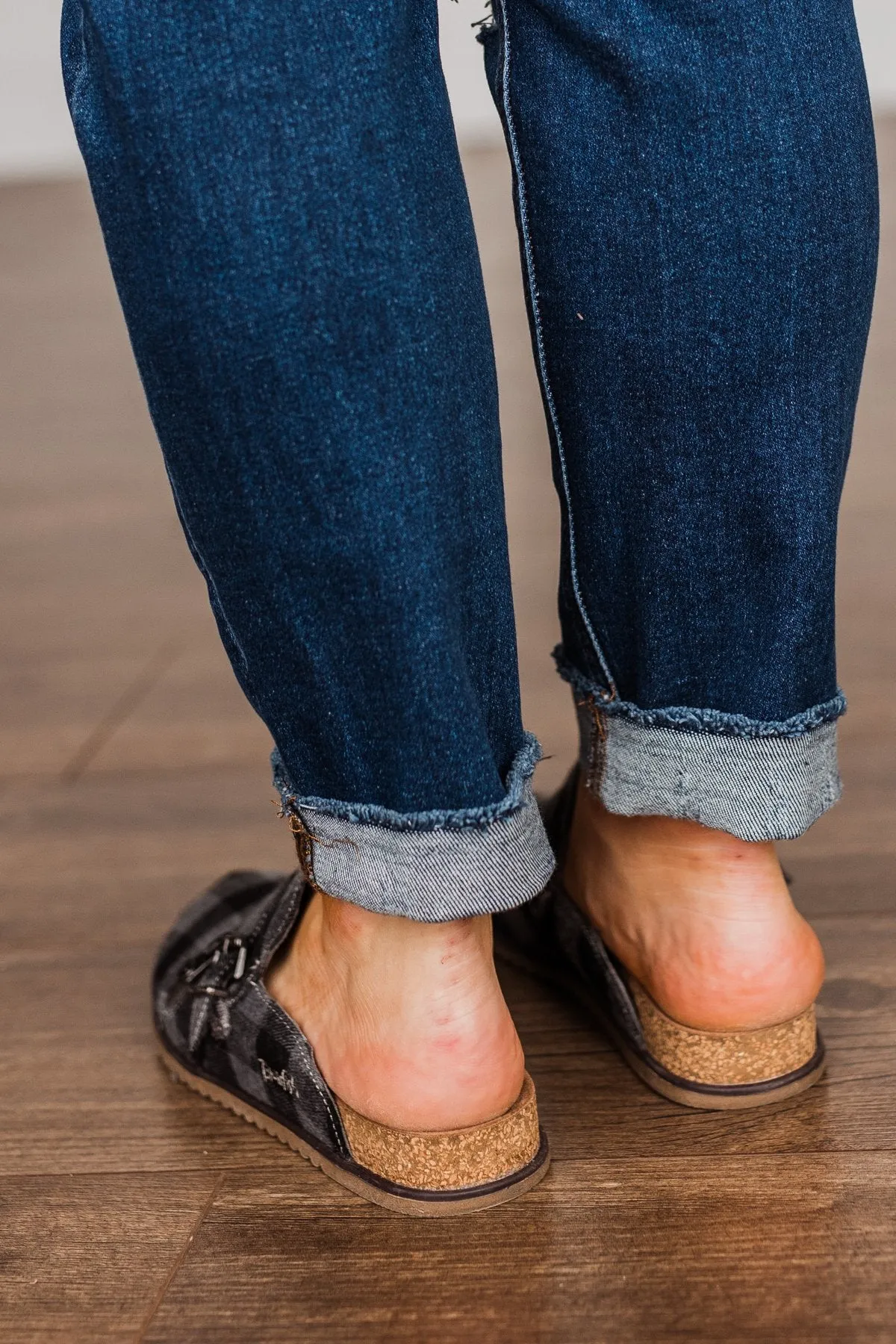 Blowfish Florah Slides- Grey Buffalo Check