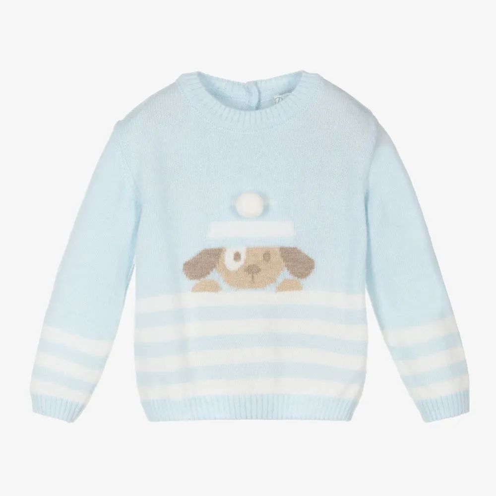 Blue Knitted Baby Sweater