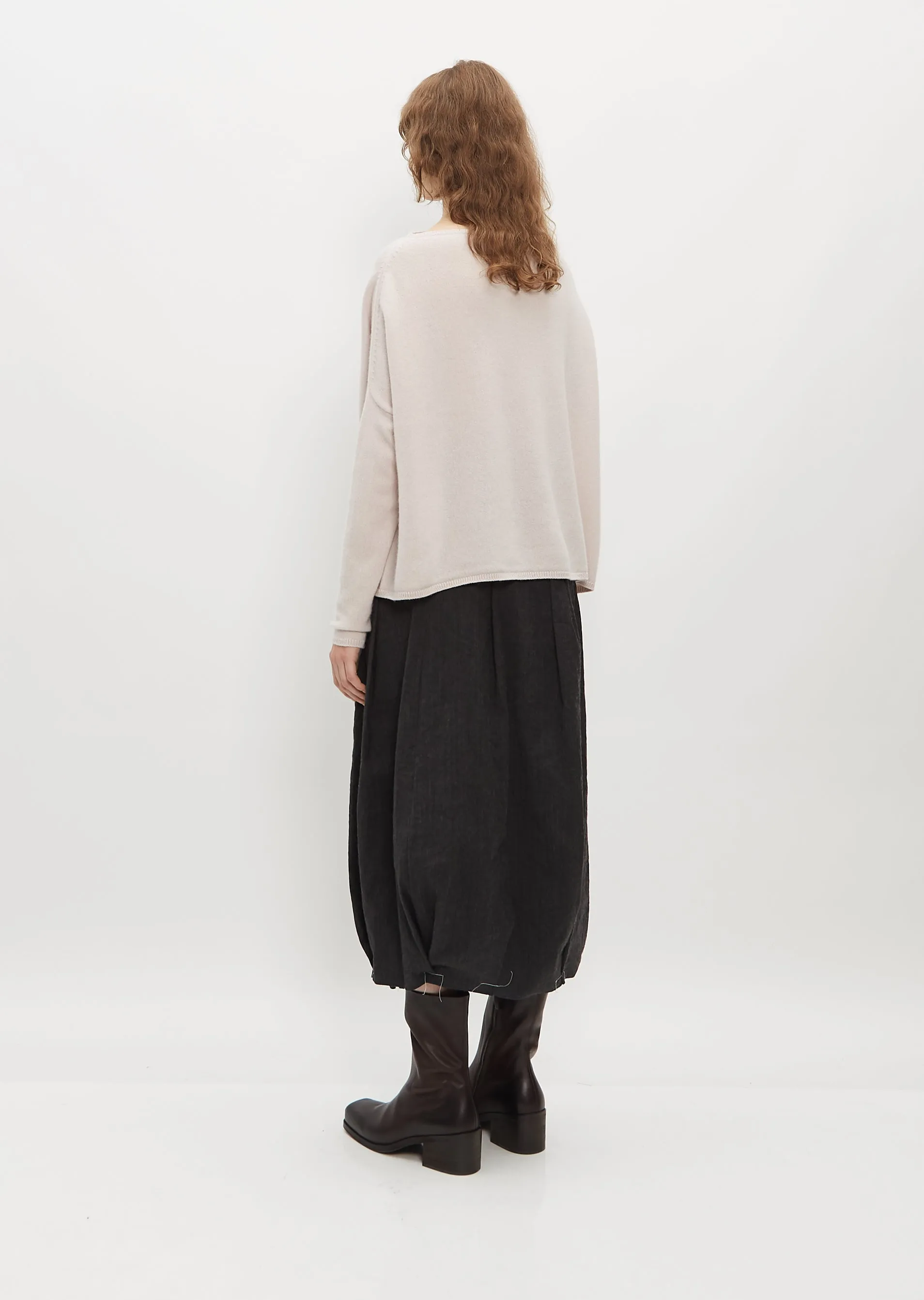 Boatneck Cashmere Sweater — Fog