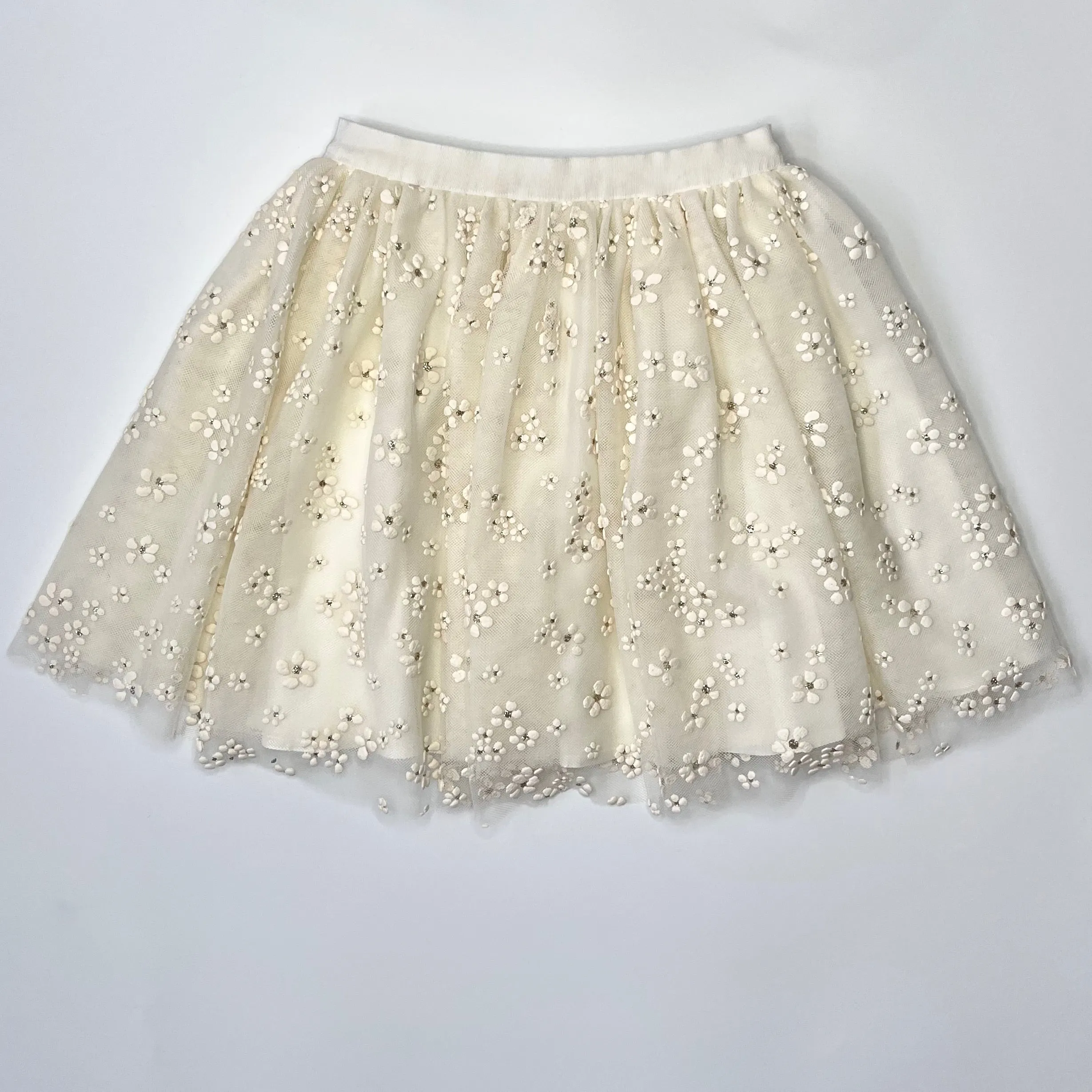 Bonpoint Cream Tulle Skirt: 12 Years