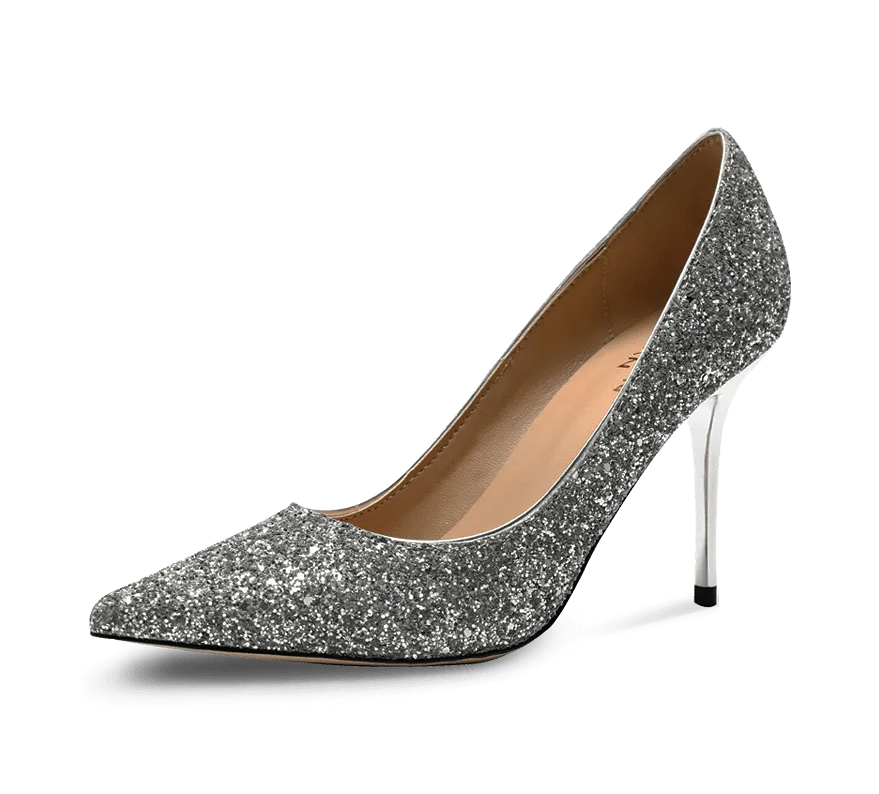 Calista Glittery High Heel Pumps