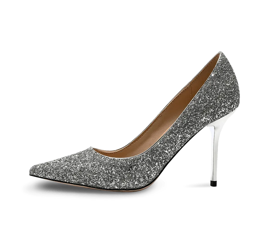 Calista Glittery High Heel Pumps