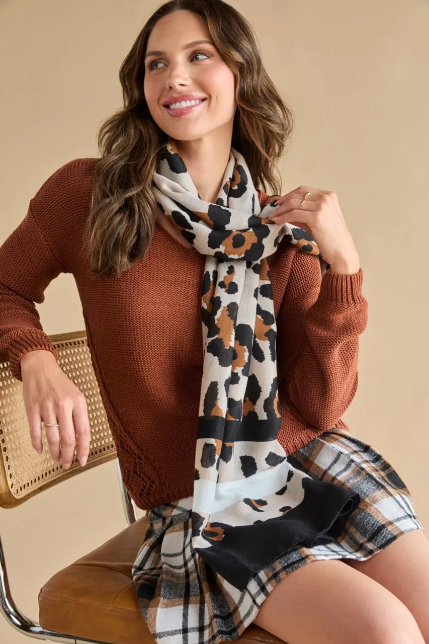 Camille Leopard Lightweight Scarf