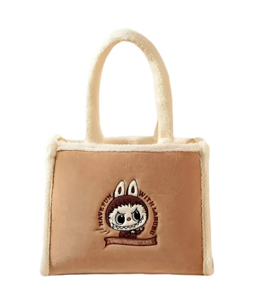 Classic Bag Series- LABUBU Plush Tote Bag (Brown)