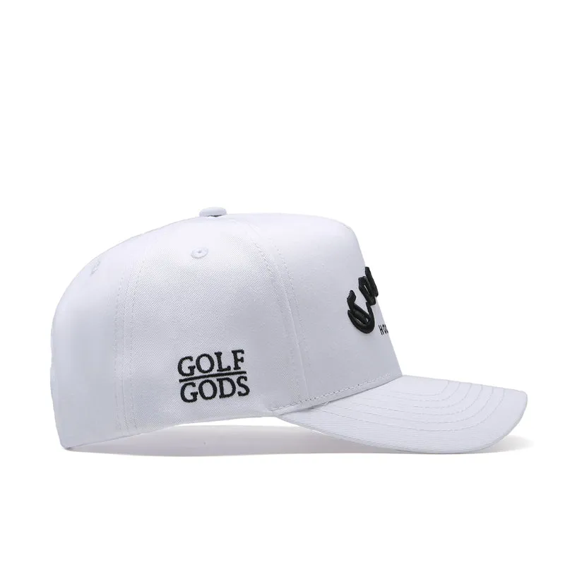 Cocaine & Hookers Golf Hat in White with Curved Brim