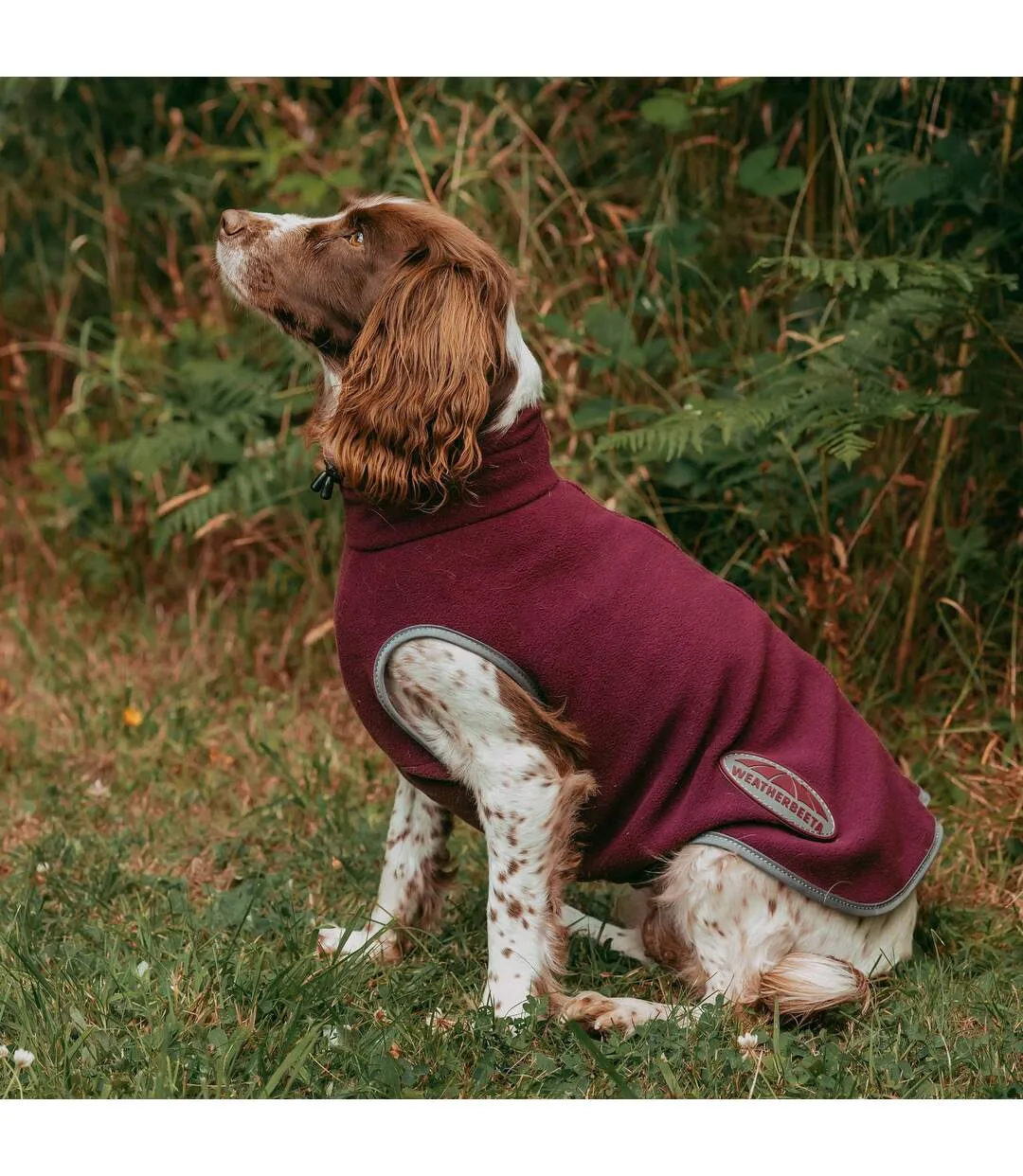 Comfitec fleece zipped dog jacket 80cm maroon/grey Weatherbeeta