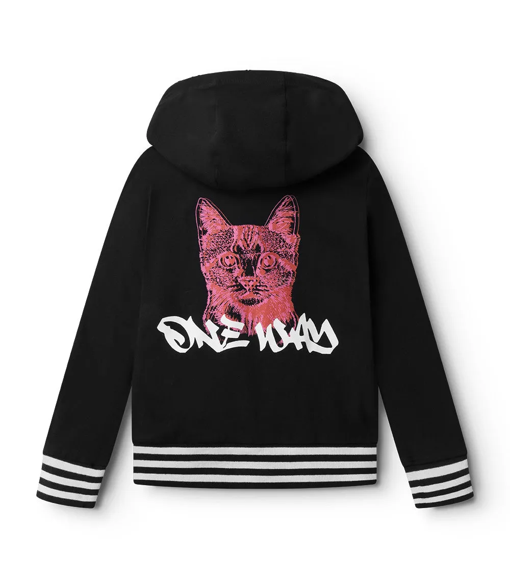 cool cat light zip hoodie