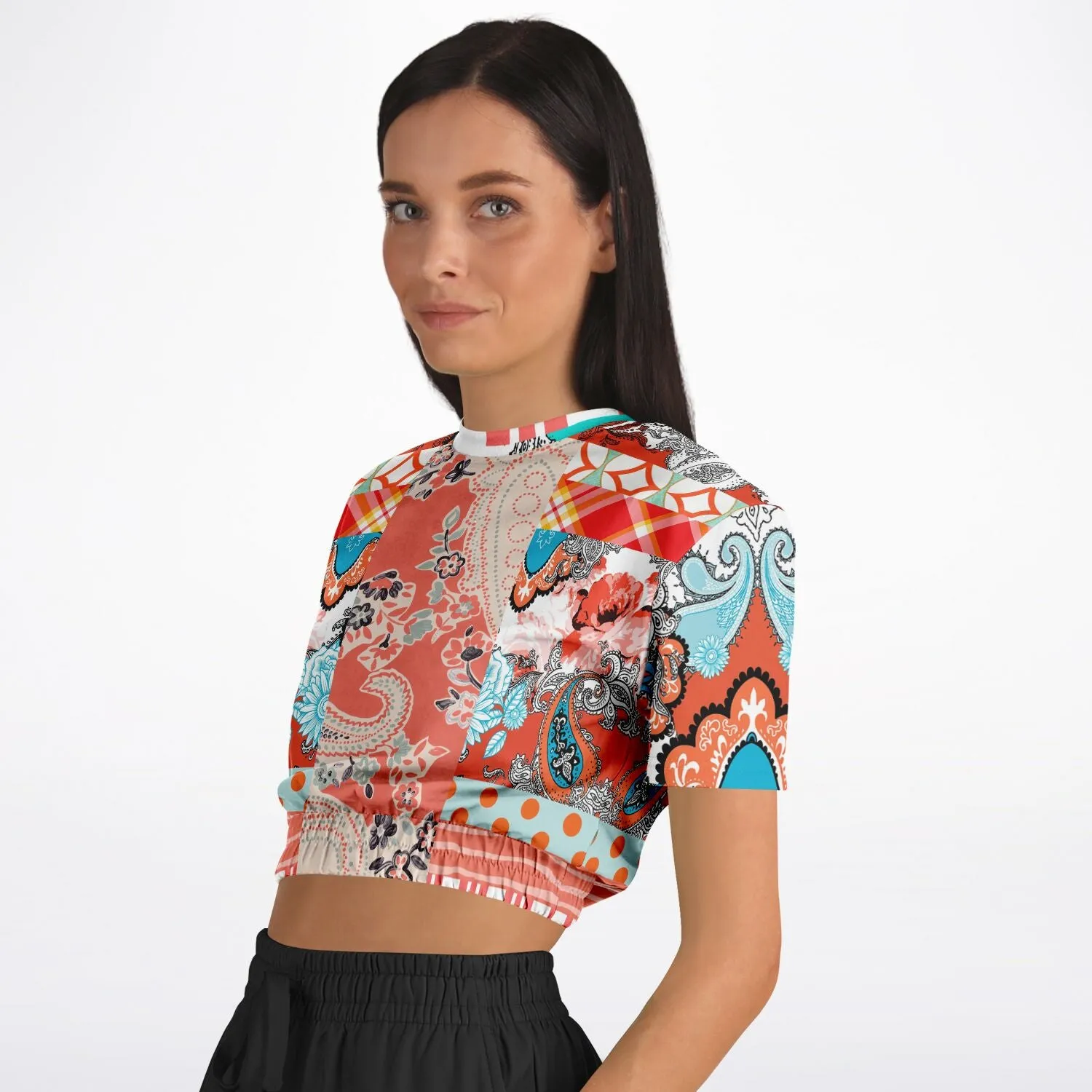 Coral Springs Short Sleeve Cropped Eco-Poly Sweater