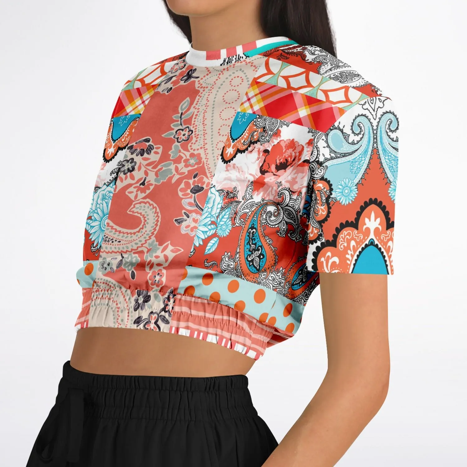 Coral Springs Short Sleeve Cropped Eco-Poly Sweater