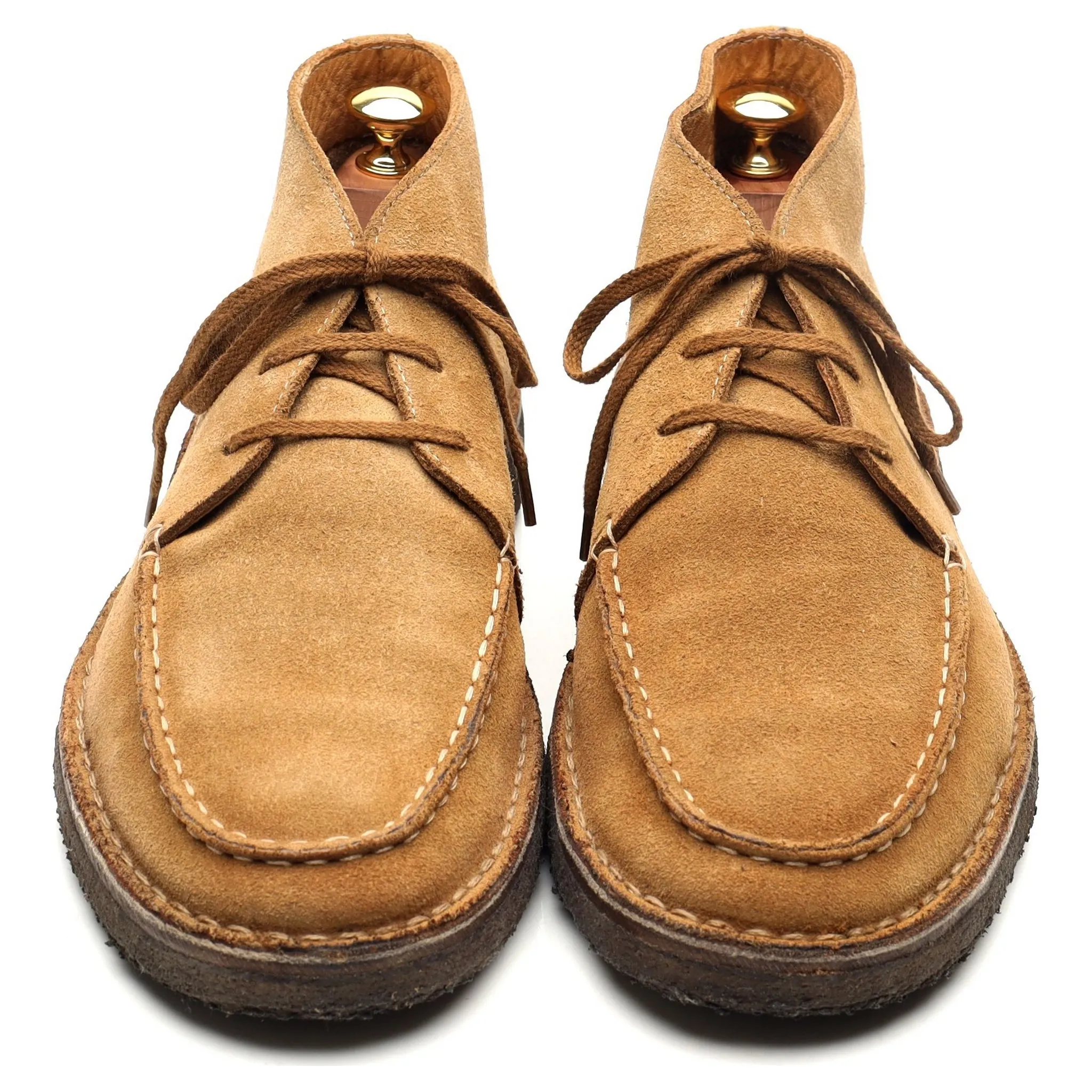 'Crosby' Tan Brown Suede Moc-Toe Chukka Boots UK 9.5