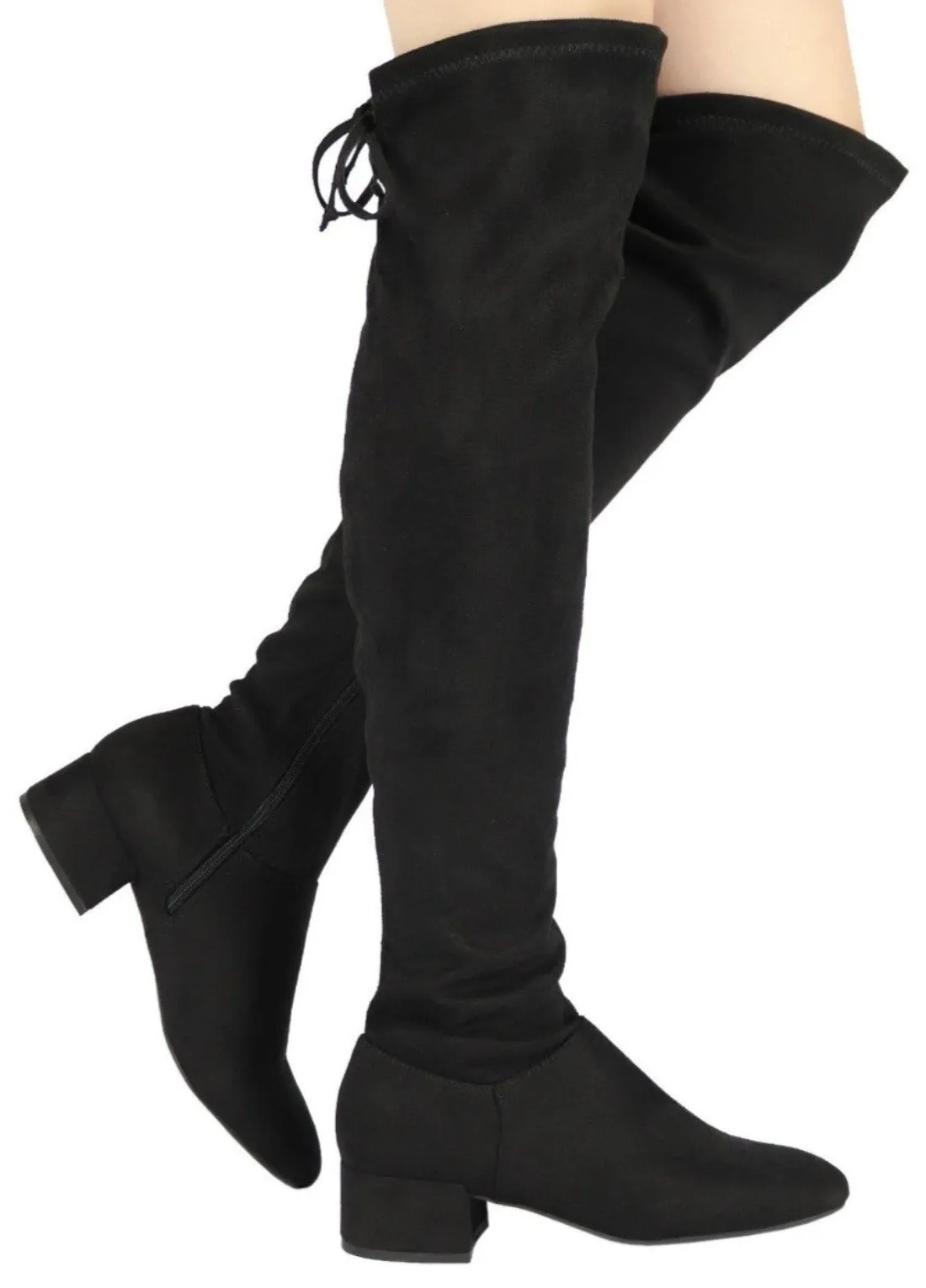 CROSS-01 Over The Knee Low Chunky Block Heel Boots