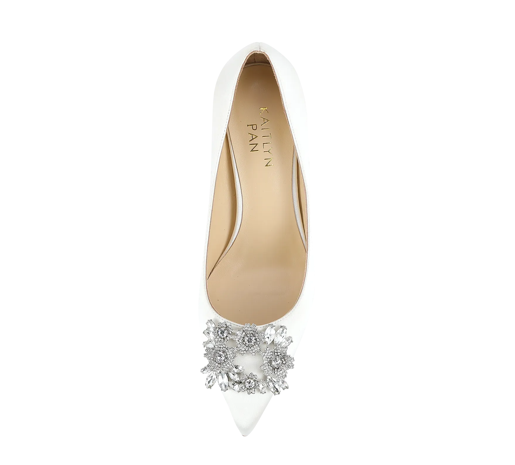 Crystal Buckle Satin Pumps