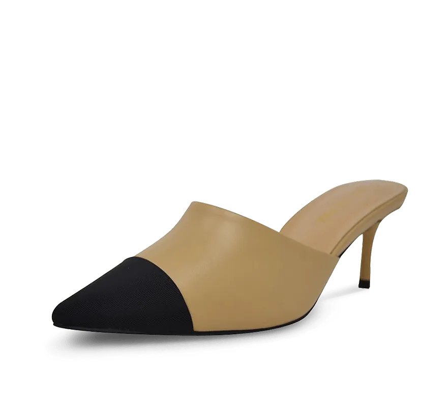 Debra Two Tone Kitten Heel Mules