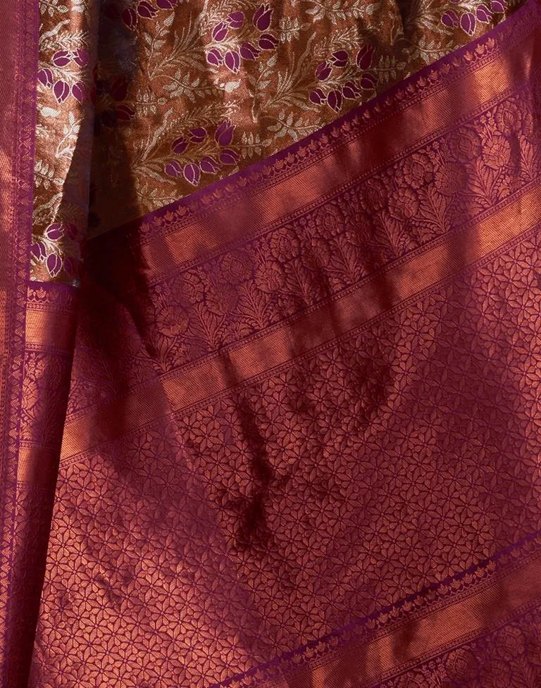 Deep Purple Silk Woven Sarees