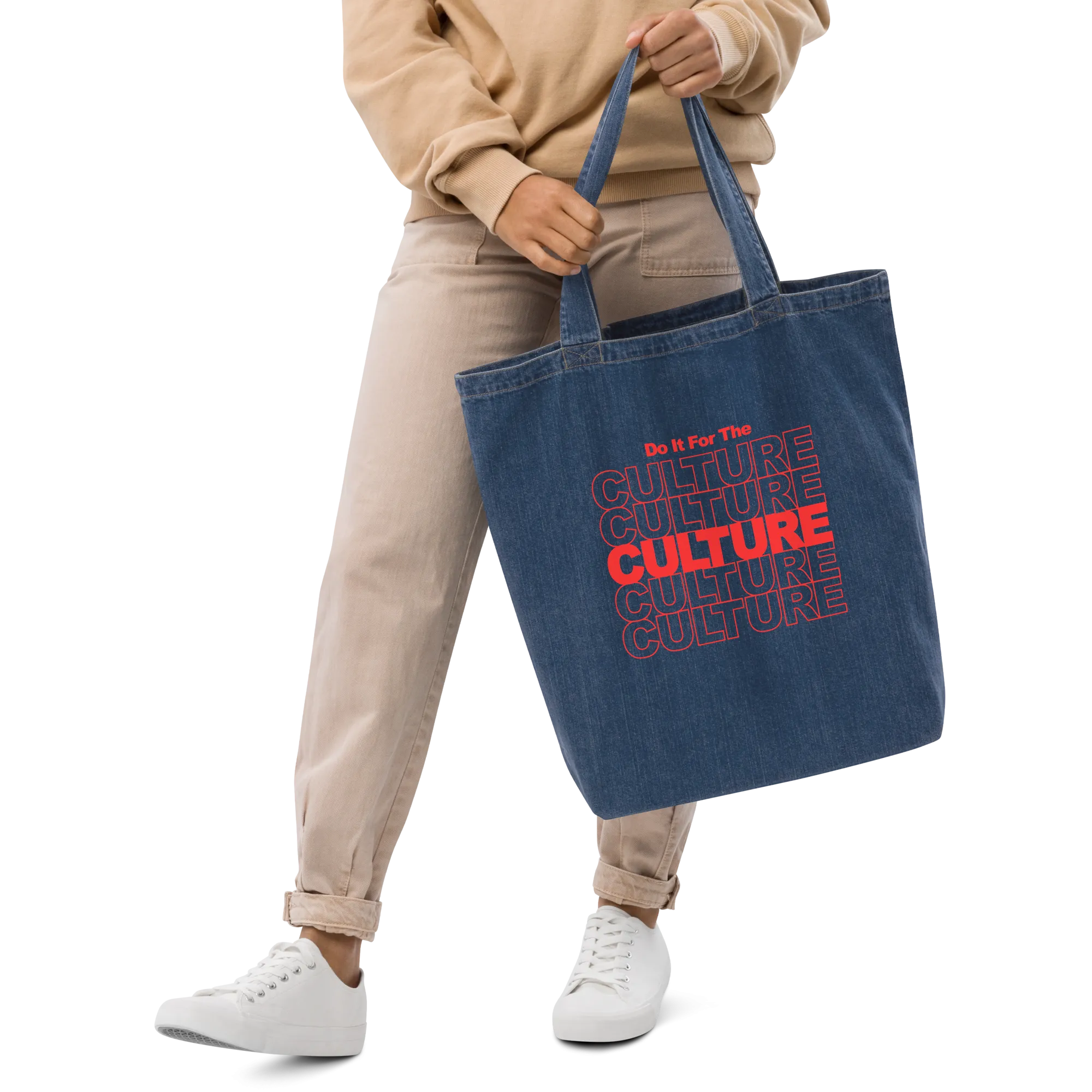 Do It For The Culture Organic Denim Tote Bag