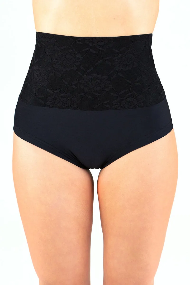 Dragonfly Betty High-Waisted Shorts - Lace Black