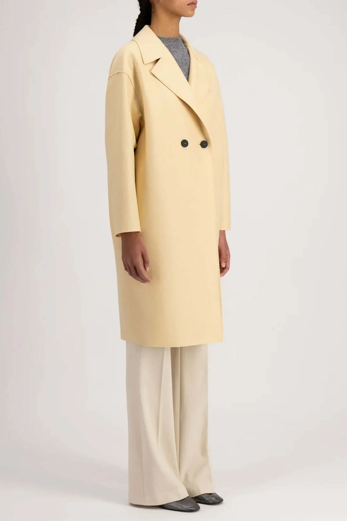 Dropped Shoulder Coat - Vanilla