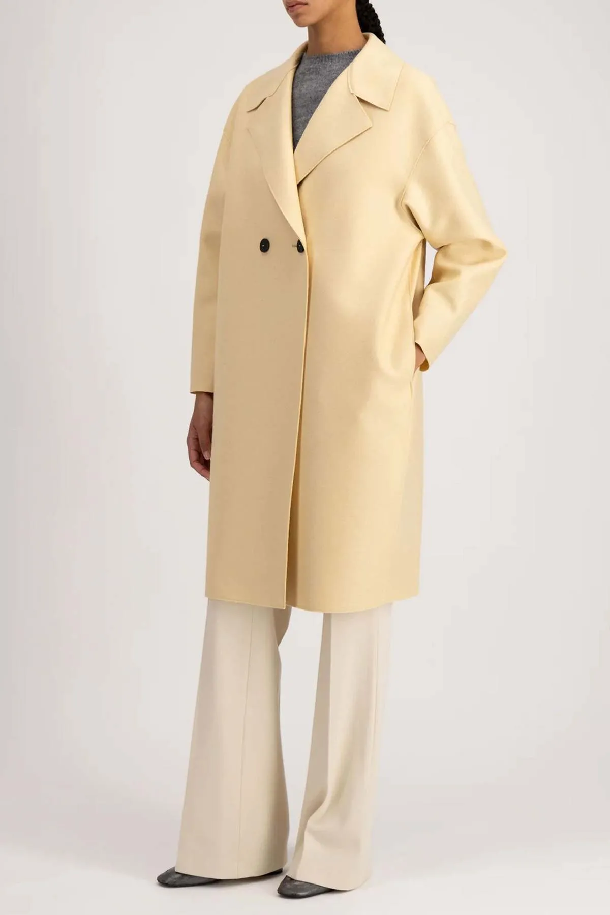 Dropped Shoulder Coat - Vanilla