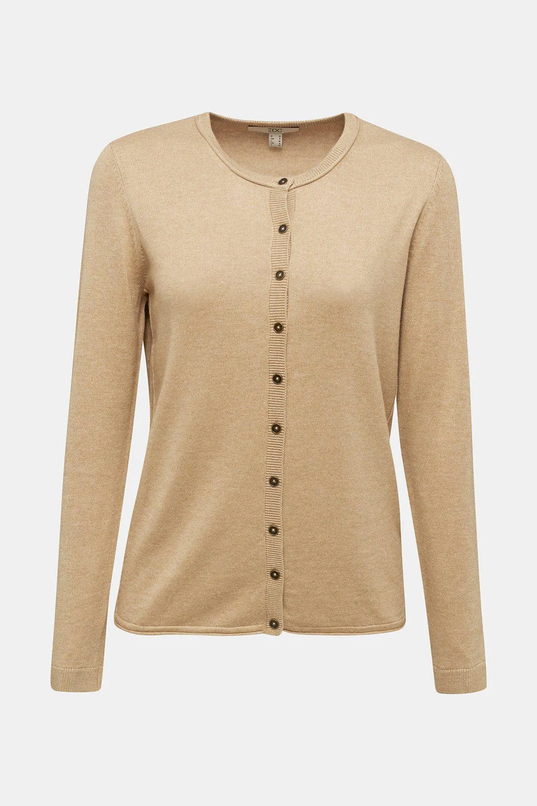 Esprit Light Crew Neck Cardigan Sweater in Oatmeal