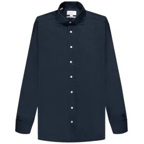 Eton Merino Wool Shirt Dark Blue