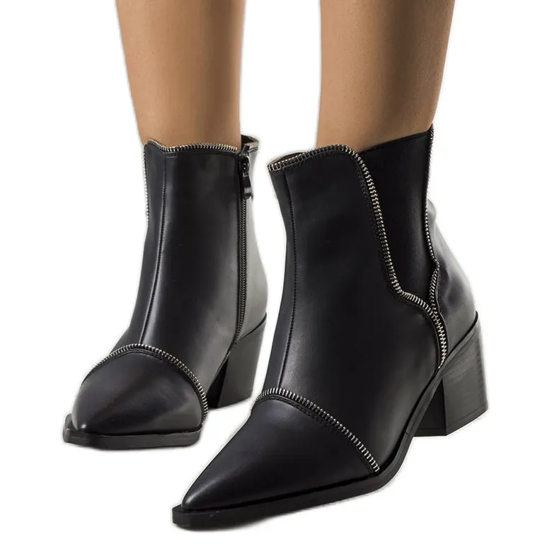 Eunice black ankle boots