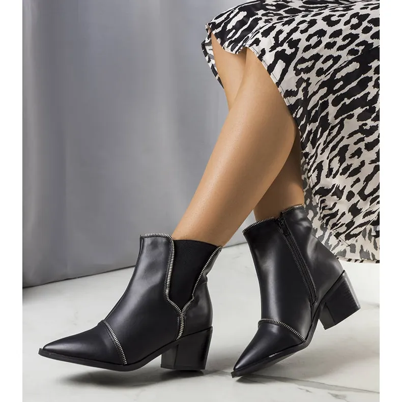 Eunice black ankle boots