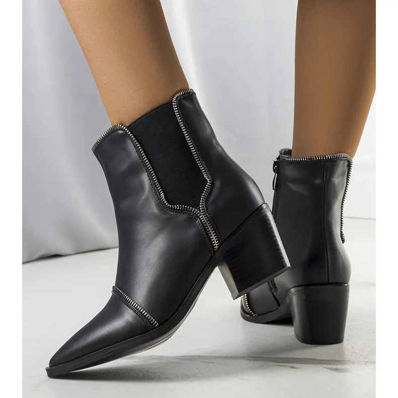 Eunice black ankle boots