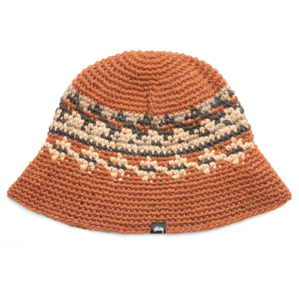 Fairisle Bucket Hat - Brown