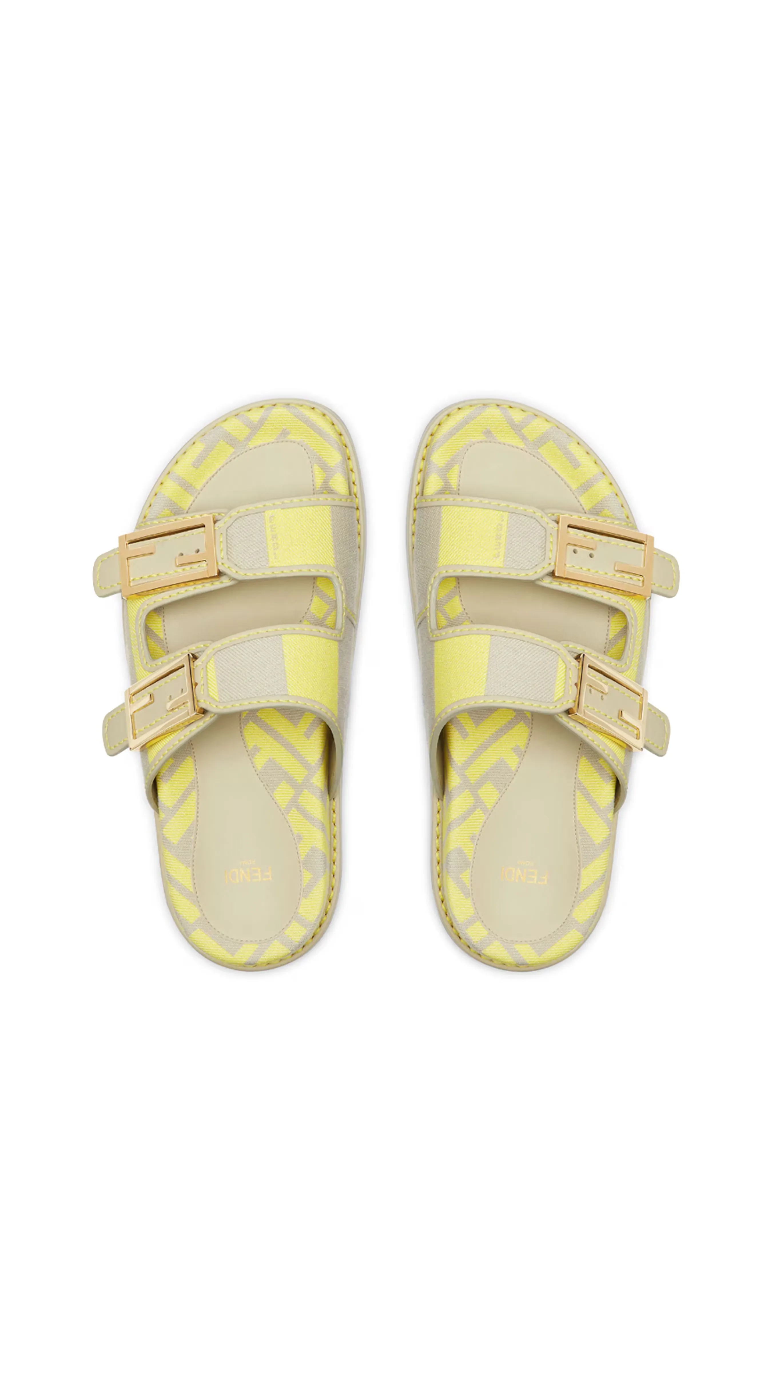 Fendi Feel Canvas Slide - Yellow