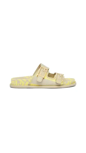 Fendi Feel Canvas Slide - Yellow