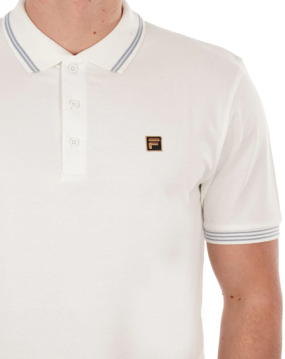 Fila Gold Tipped Polo Shirt Off White 