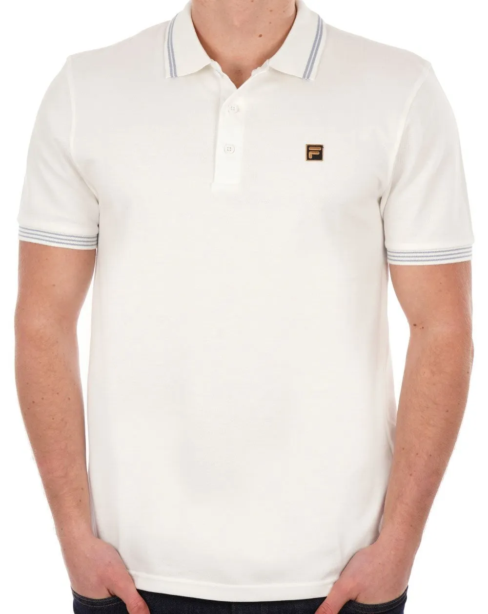 Fila Gold Tipped Polo Shirt Off White 