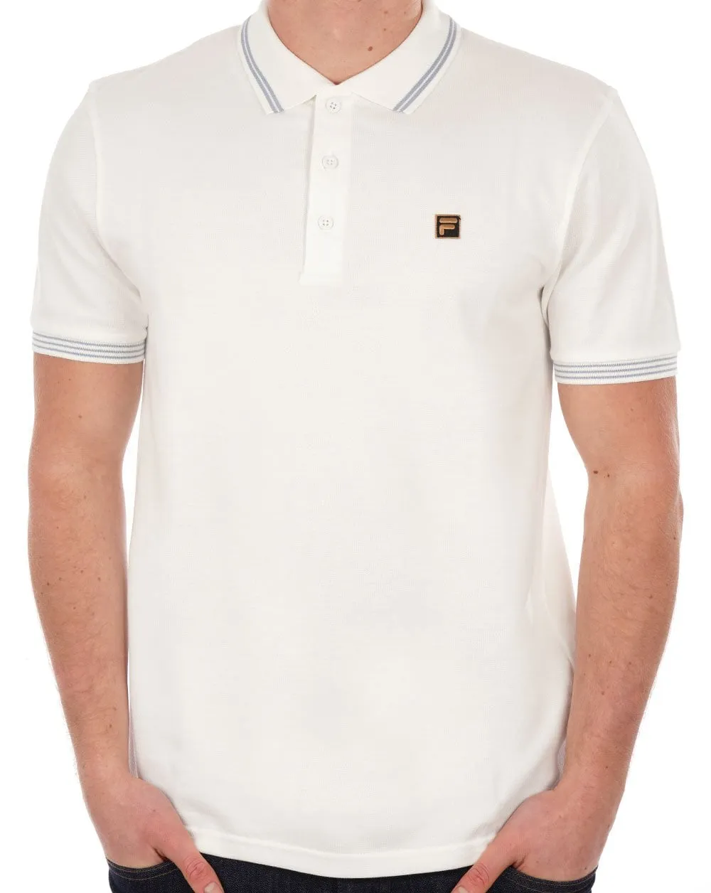 Fila Gold Tipped Polo Shirt Off White 