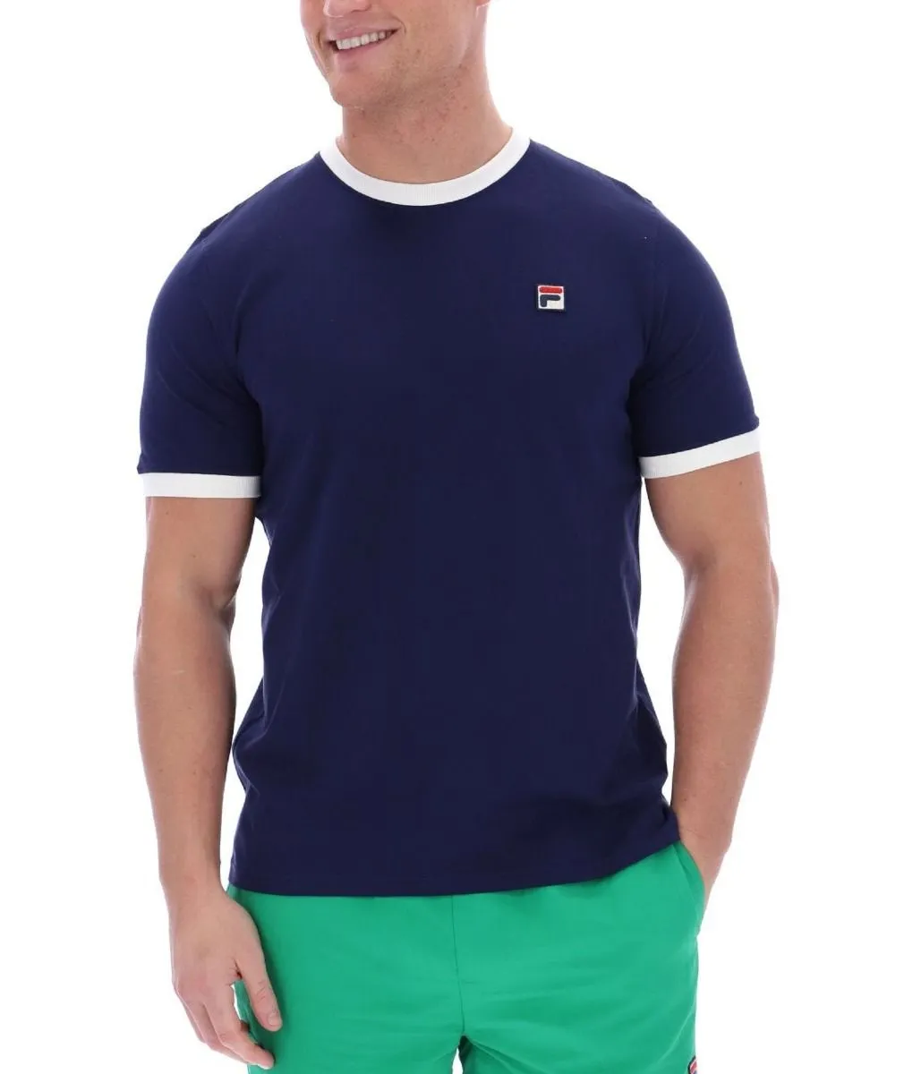 Fila Marconi Crew Neck T-Shirt Navy/Gardenia