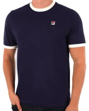 Fila Vintage Ringer T Shirt Navy/Gardenia