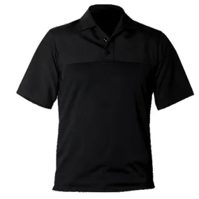 Firemen Police Public Safety | Short Sleeve Armorskin Wool Collared Shirt | Black Wool Blend Firemen Police Uniform Base Shirt