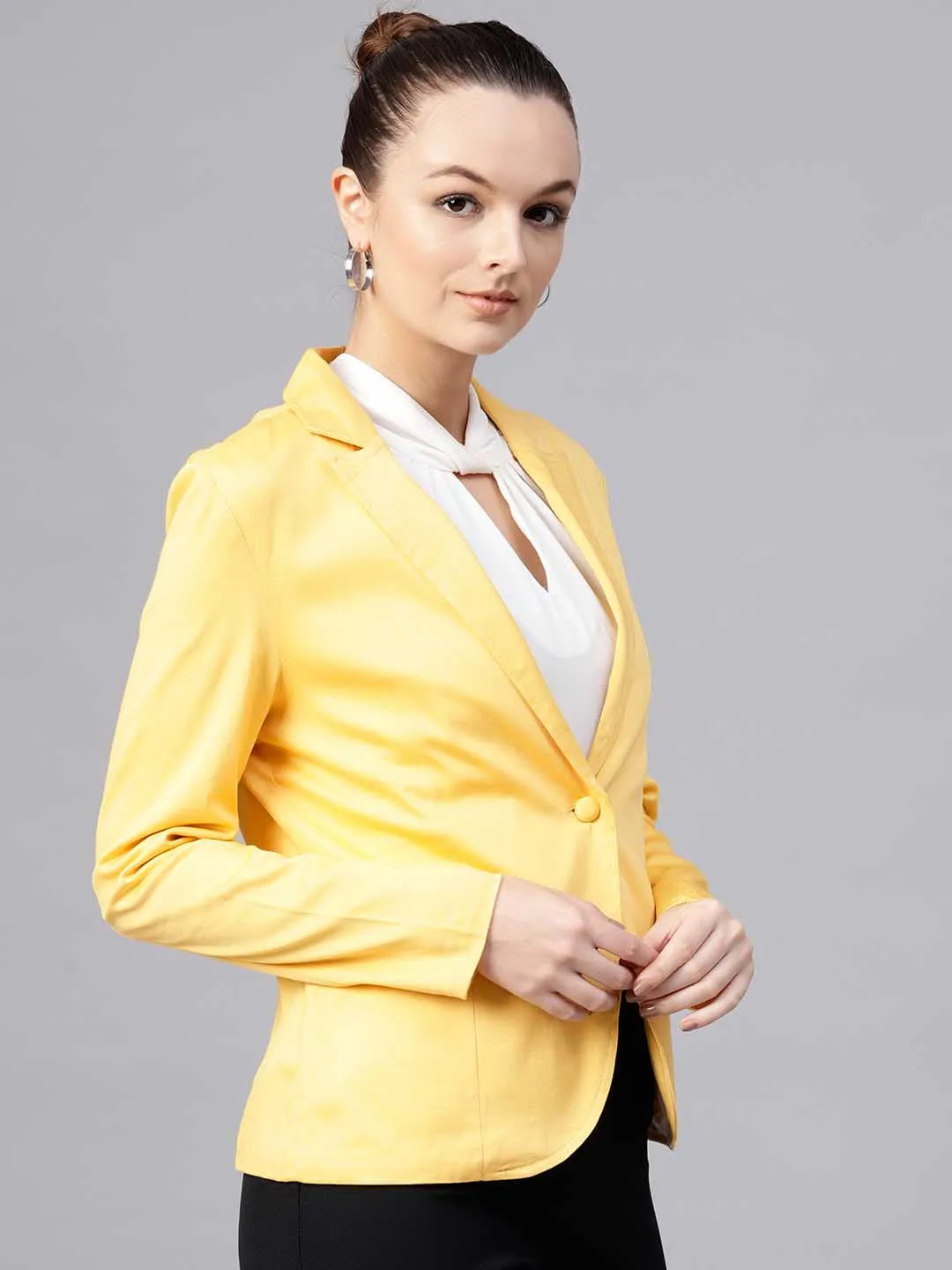 Fitted Satin Blazer